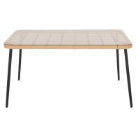 ΤΡΑΠΕΖΙ ΟΡΘΟΓΩΝΙΟ ALLEGRA HM5537.11 ΜΕΤΑΛ.ΜΑΥΡΟ-P.E. RATTAN ΦΥΣΙΚΟ 139,5x79,5x73Υεκ.