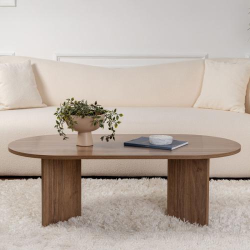 Τραπέζι σαλονιού Tabletod pakoworld σε καρυδί απόχρωση 119x60x40εκ