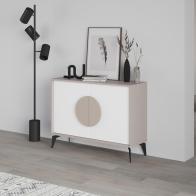Μπουφές Gora pakoworld σε μόκα - λευκή απόχρωση 110x35.6x82εκ