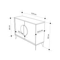 Μπουφές Gora pakoworld σε μόκα - λευκή απόχρωση 110x35.6x82εκ
