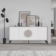 Μπουφές Gora pakoworld σε λευκή με μόκα απόχρωση  180x35.6x82εκ