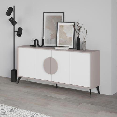 Μπουφές Gora pakoworld σε λευκή με μόκα απόχρωση  180x35.6x82εκ