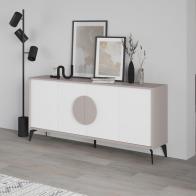 Μπουφές Gora pakoworld σε λευκή με μόκα απόχρωση  180x35.6x82εκ
