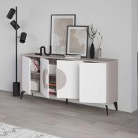 Μπουφές Gora pakoworld σε λευκή με μόκα απόχρωση  180x35.6x82εκ