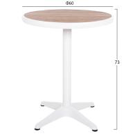 ΤΡΑΠΕΖΙ ΑΛΟΥΜΙΝΙΟΥ ΣΤΡΟΓΓΥΛΟ ALEXA HM6086.02 ΛΕΥΚΟ-POLYWOOD TOP ΦΥΣΙΚΟ Φ60x73Υεκ.