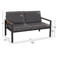 ΣΕΤ ΣΑΛΟΝΙ ΕΞ.ΧΩΡΟΥ 4ΤΜΧ SAFIN HM6278.03 ΑΛΟΥΜΙΝΙΟ & OLEFIN ΣΚΟΥΡΟ ΓΚΡΙ--POLYWOOD