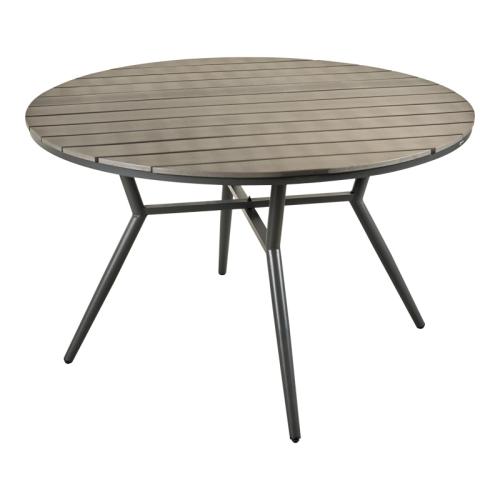 Τραπεζαρία Appa-Moly σετ 5τεμ pakoworld αλουμίνιο και plywood σε ανθρακί απόχρωση Φ120x74εκ