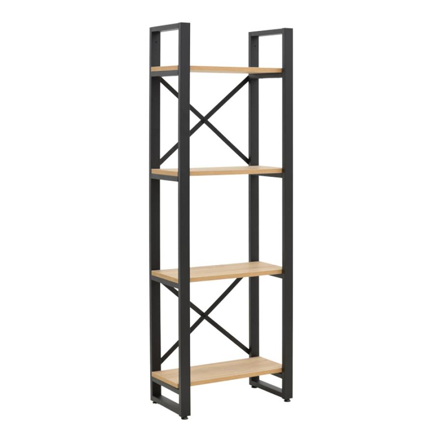 Βιβλιοθήκη Crimson pakoworld σε oak-μαύρη απόχρωση 50x22x150εκ Βιβλιοθήκη Crimson pakoworld σε oak-μαύρη απόχρωση 50x22x150εκ