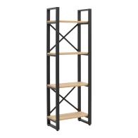 Βιβλιοθήκη Crimson pakoworld σε oak-μαύρη απόχρωση 50x22x150εκ