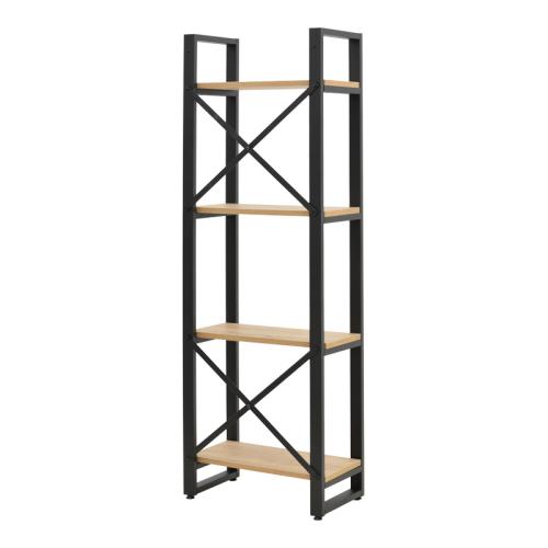 Βιβλιοθήκη Crimson pakoworld σε oak-μαύρη απόχρωση 50x22x150εκ