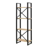 Βιβλιοθήκη Crimson pakoworld σε oak-μαύρη απόχρωση 50x22x150εκ