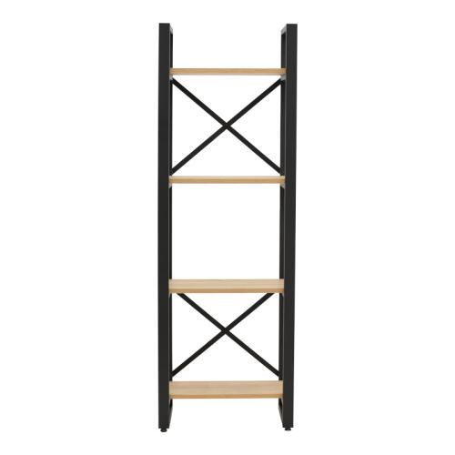 Βιβλιοθήκη Crimson pakoworld σε oak-μαύρη απόχρωση 50x22x150εκ