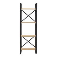 Βιβλιοθήκη Crimson pakoworld σε oak-μαύρη απόχρωση 50x22x150εκ