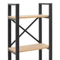 Βιβλιοθήκη Crimson pakoworld σε oak-μαύρη απόχρωση 50x22x150εκ