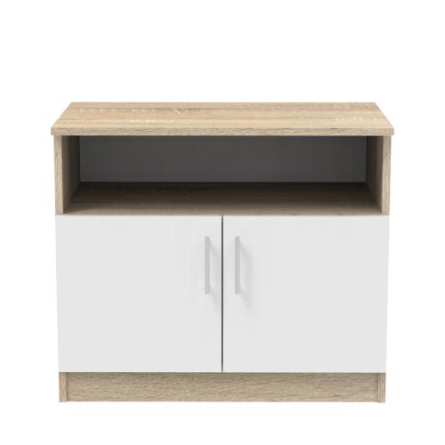 Ντουλάπι χαμηλό Galdow pakoworld σε sonoma-λευκή απόχρωση 80x45x60εκ