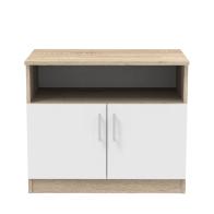 Ντουλάπι χαμηλό Galdow pakoworld σε sonoma-λευκή απόχρωση 80x45x60εκ