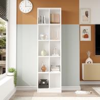 Βιβλιοθήκη Oteca 10θέσεων pakoworld σε λευκή απόχρωση 51.1x25.4x180εκ