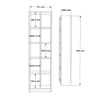 Βιβλιοθήκη Oteca 10θέσεων pakoworld σε λευκή απόχρωση 51.1x25.4x180εκ