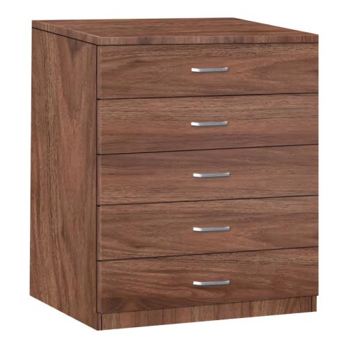 Συρταριερα Gioko pakoworld με 5 συρτάρια σε καρυδι απόχρωση 80x40x100εκ