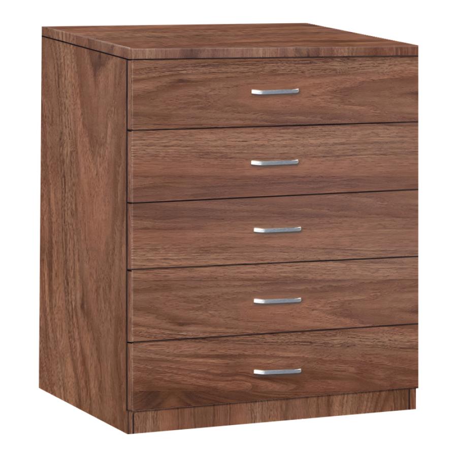 Συρταριερα Gioko pakoworld με 5 συρτάρια σε καρυδι απόχρωση 80x40x100εκ