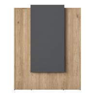 Γραφείο reception Zowel pakoworld με led μελαμίνης φυσικό-ανθρακί 90x40x110εκ