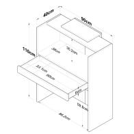 Γραφείο reception Zowel pakoworld με led μελαμίνης φυσικό-ανθρακί 90x40x110εκ
