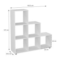 Βιβλιοθήκη Schody pakoworld σε λευκή απόχρωση 105.5x29.2x107εκ