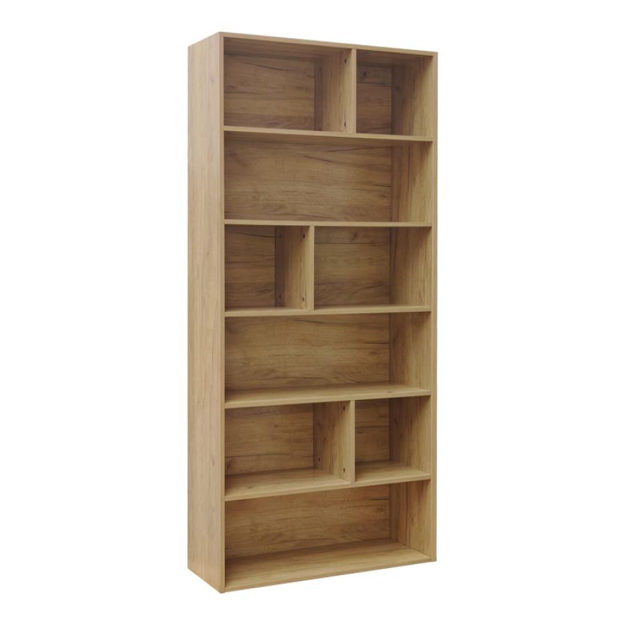 Βιβλιοθήκη Evergin pakoworld mdf σε oak απόχρωση 80x30x180εκ Βιβλιοθήκη Evergin pakoworld mdf σε oak απόχρωση 80x30x180εκ
