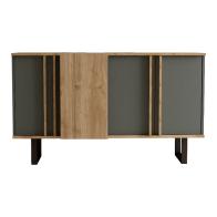 Μπουφές Amanda I pakoworld σε ανθρακί-καρυδί απόχρωση 160x74x79εκ