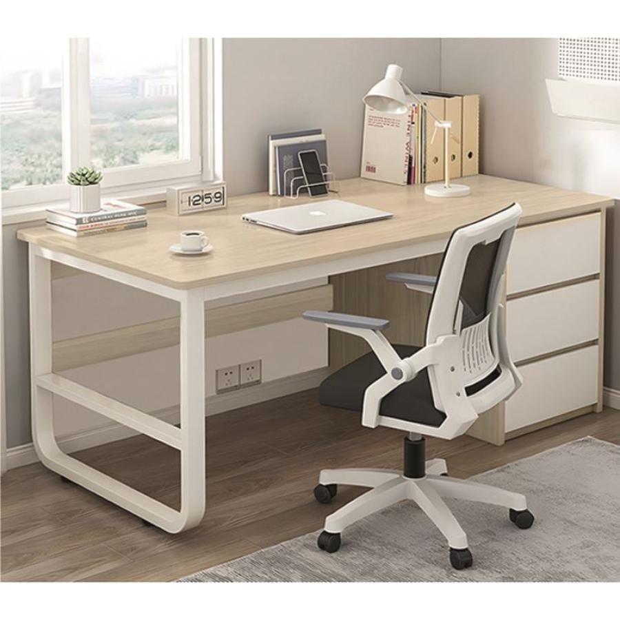 ΓΡΑΦΕΙΟ με 3 Συρτάρια Μέταλλο Βαφή Άσπρο - Φυσικό