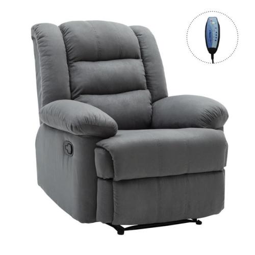 JULIA Massage Πολυθρόνα Relax Σαλονιού - Καθιστικού, Ύφασμα Γκρι