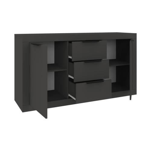 Μπουφές Doha pakoworld σε ανθρακί απόχρωση 150x45x80.5εκ