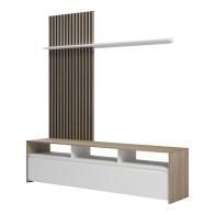 Σύνθετο σαλονιού Delfina pakoworld σε sonoma με λευκή απόχρωση 190x40x199.5εκ