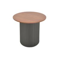 Βοηθητικό τραπέζι Dovel pakoworld mdf σε καρυδί-μαύρη απόχρωση Φ50x45εκ