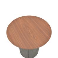 Βοηθητικό τραπέζι Dovel pakoworld mdf σε καρυδί-μαύρη απόχρωση Φ50x45εκ
