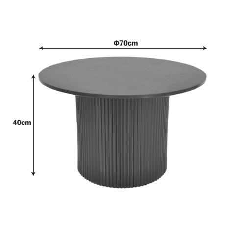 Τραπέζι σαλονιού Dovel pakoworld mdf σε μαύρη απόχρωση Φ70x40εκ