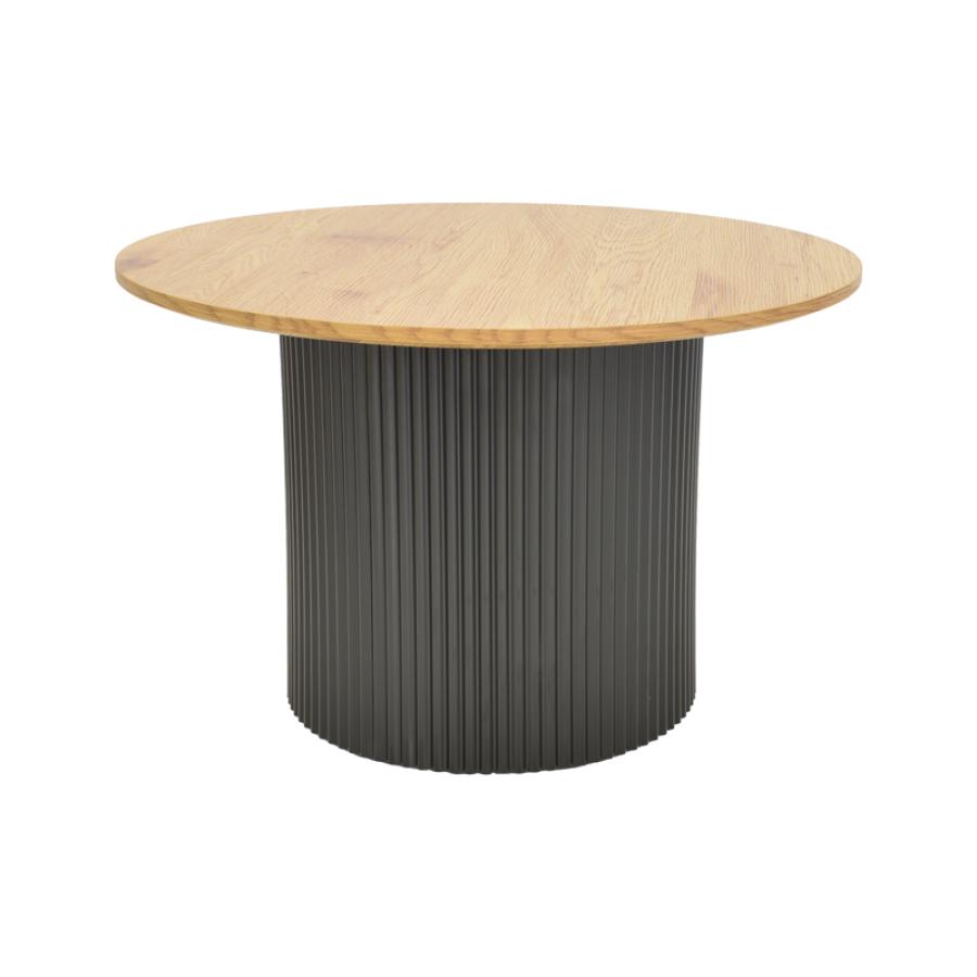 Τραπέζι σαλονιού Dovel pakoworld mdf σε sonoma-μαυρη απόχρωση Φ70x40εκ Τραπέζι σαλονιού Dovel pakoworld mdf σε sonoma-μαυρη απόχρωση Φ70x40εκ