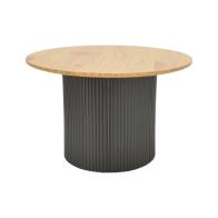 Τραπέζι σαλονιού Dovel pakoworld mdf σε sonoma-μαυρη απόχρωση Φ70x40εκ