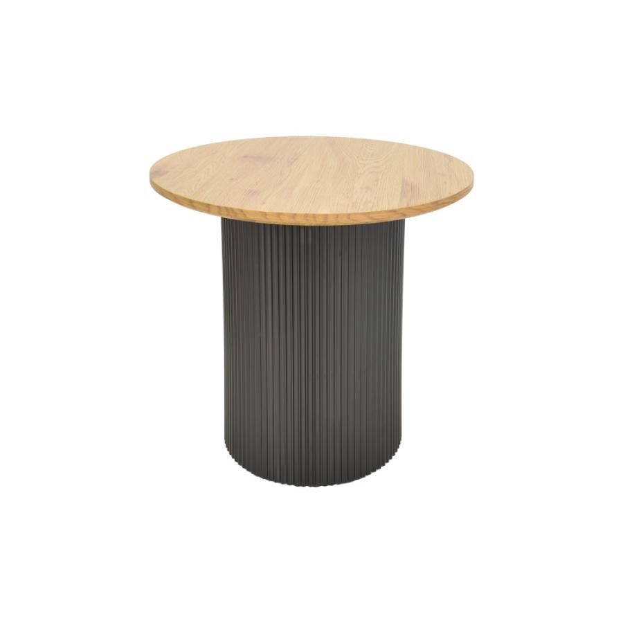 Βοηθητικό τραπέζι Dovel pakoworld mdf σε sonoma -μαύρη απόχρωση Φ50x45εκ Βοηθητικό τραπέζι Dovel pakoworld mdf σε sonoma -μαύρη απόχρωση Φ50x45εκ