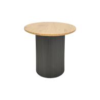 Βοηθητικό τραπέζι Dovel pakoworld mdf σε sonoma -μαύρη απόχρωση Φ50x45εκ