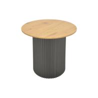 Βοηθητικό τραπέζι Dovel pakoworld mdf σε sonoma -μαύρη απόχρωση Φ50x45εκ