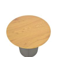 Βοηθητικό τραπέζι Dovel pakoworld mdf σε sonoma -μαύρη απόχρωση Φ50x45εκ
