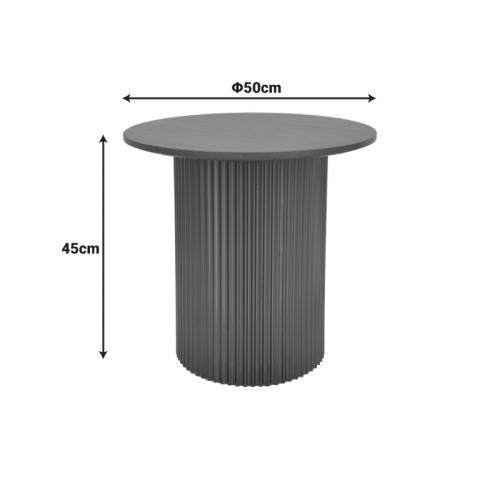 Βοηθητικό τραπέζι Dovel pakoworld mdf σε sonoma -μαύρη απόχρωση Φ50x45εκ