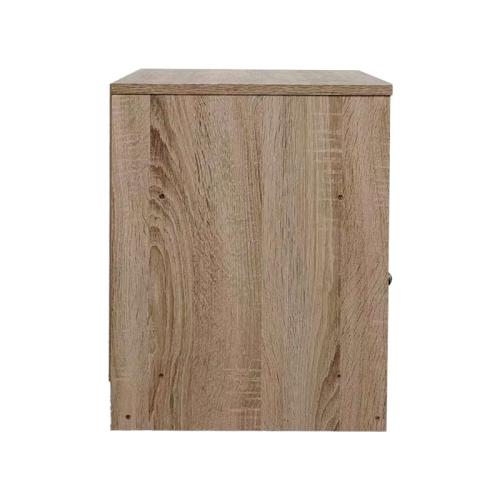 Κομοδίνο Foly pakoworld με ένα ντουλάπι σε sonoma-ανθρακί απόχρωση 40x40x50εκ