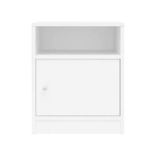 Κομοδίνο Foly pakoworld με ένα ντουλάπι σε λευκή απόχρωση 40x40x50εκ