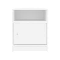 Κομοδίνο Foly pakoworld με ένα ντουλάπι σε λευκή απόχρωση 40x40x50εκ