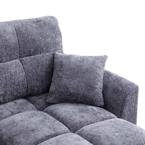 Γωνιακός αναστρέψιμος καναπές κρεβάτι Comfie pakoworld με αποθηκευτικό χώρο ανθρακί ύφασμα 267x159x97εκ