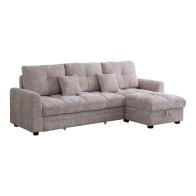 Γωνιακός αναστρέψιμος καναπές κρεβάτι Comfie pakoworld με αποθηκευτικό χώρο μπεζ ύφασμα 267x159x97εκ