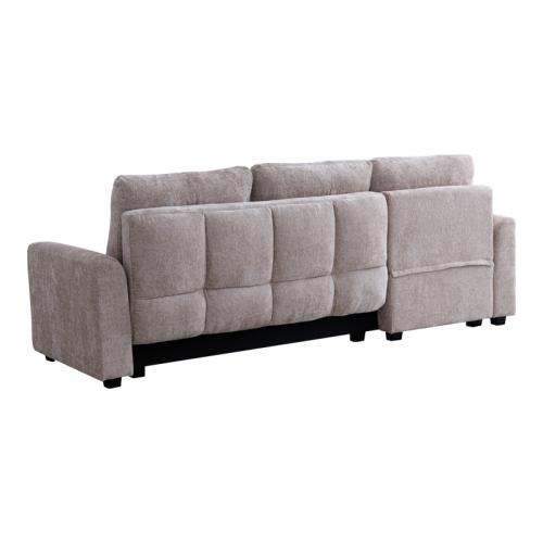 Γωνιακός αναστρέψιμος καναπές κρεβάτι Comfie pakoworld με αποθηκευτικό χώρο μπεζ ύφασμα 267x159x97εκ