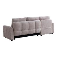 Γωνιακός αναστρέψιμος καναπές κρεβάτι Comfie pakoworld με αποθηκευτικό χώρο μπεζ ύφασμα 267x159x97εκ